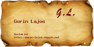 Gurin Lajos névjegykártya